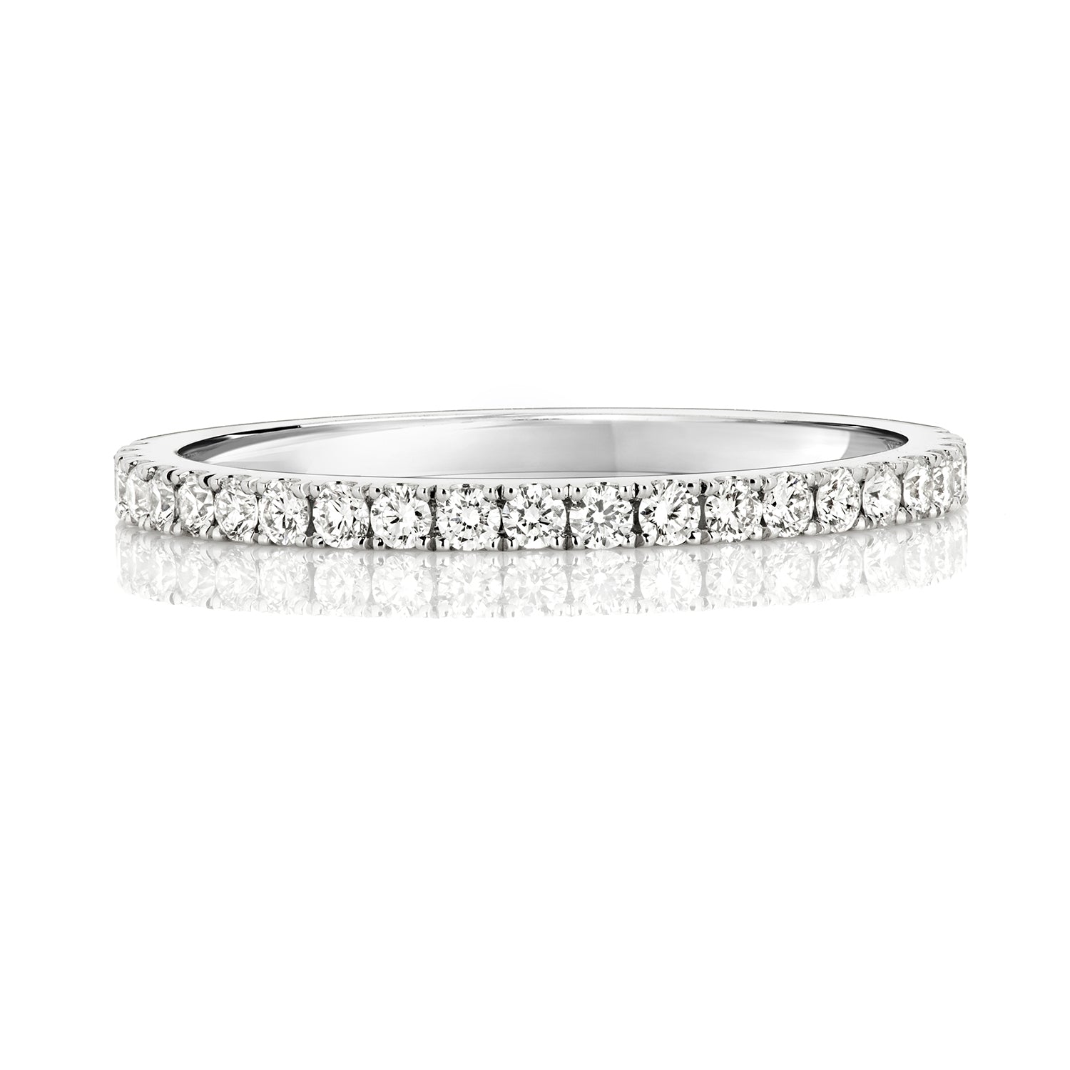 DIAMOND CUT DOWN SET ETERNITY RING IN PLATNIUM