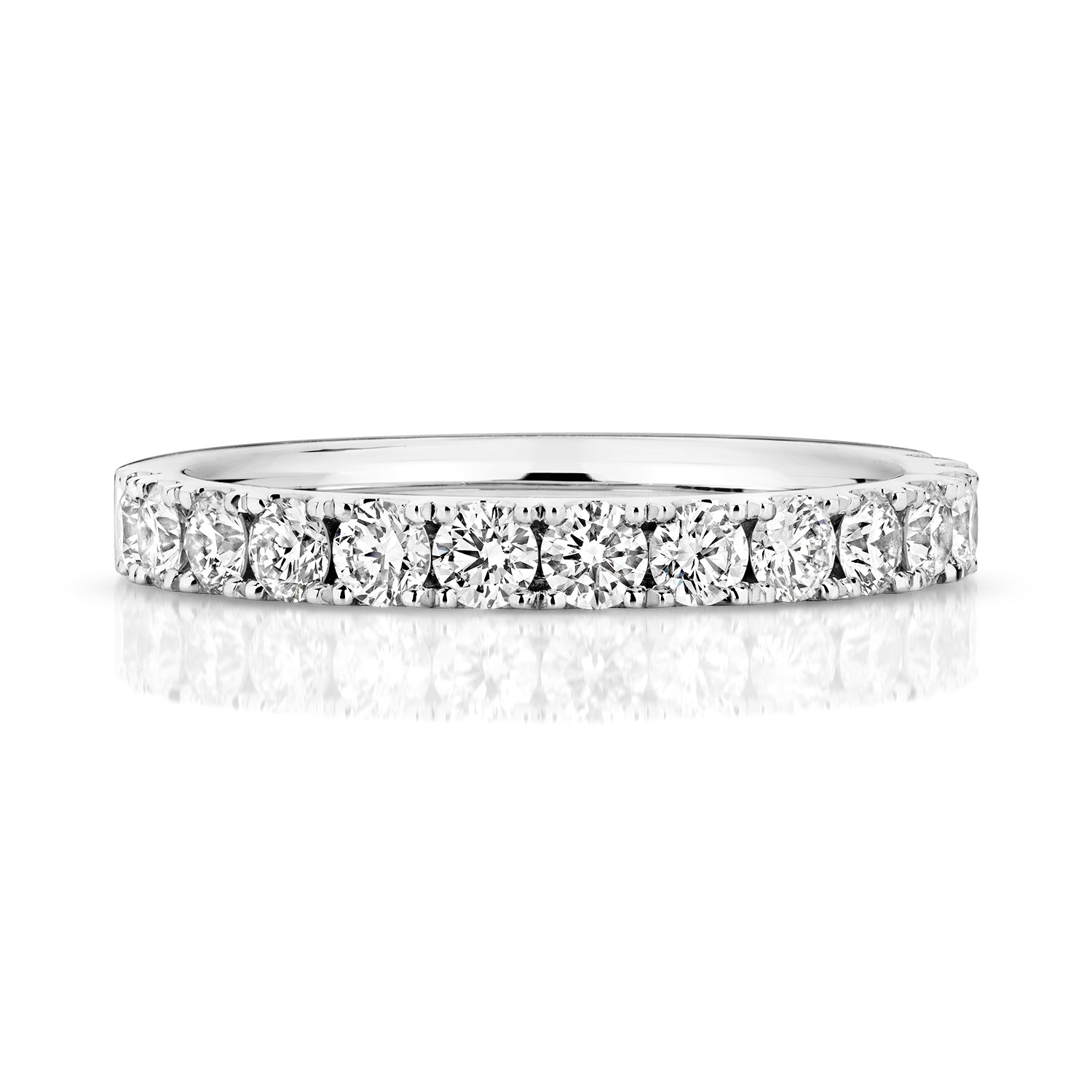 DIAMOND CUT DOWN SET ETERNITY RING IN PLATNIUM