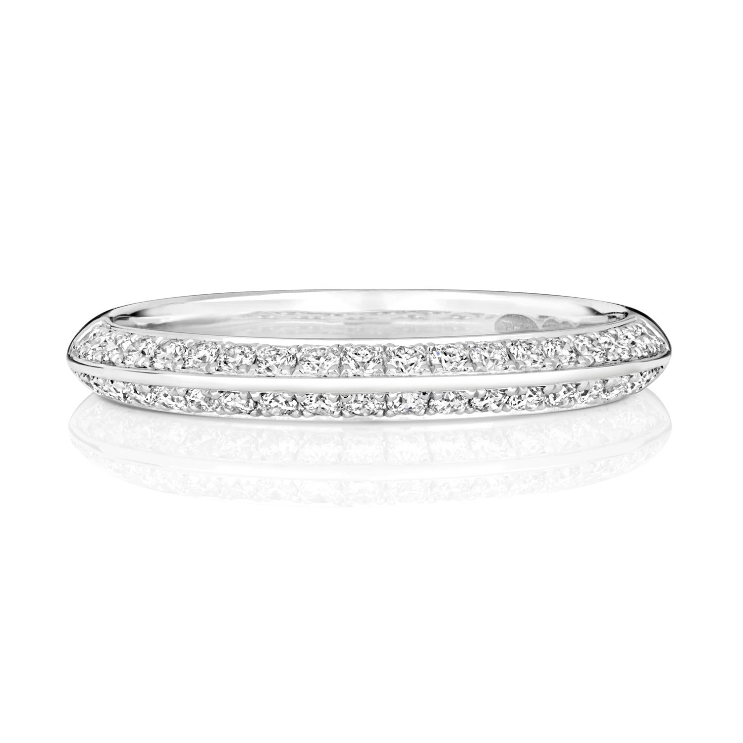 DIAMOND GRAIN SET KNIFE EDGE ETERNITY RING IN PLATINUM