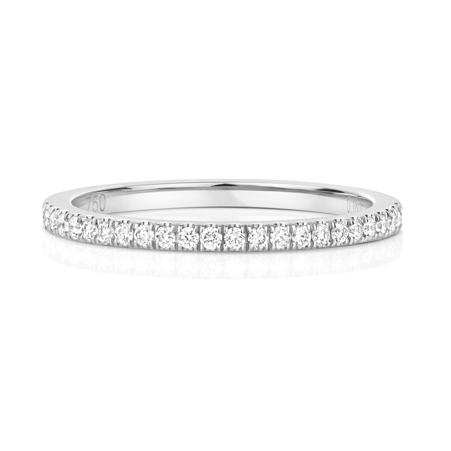 DIAMOND CUT DOWN HALF ETERNITY RING IN PLATINUM