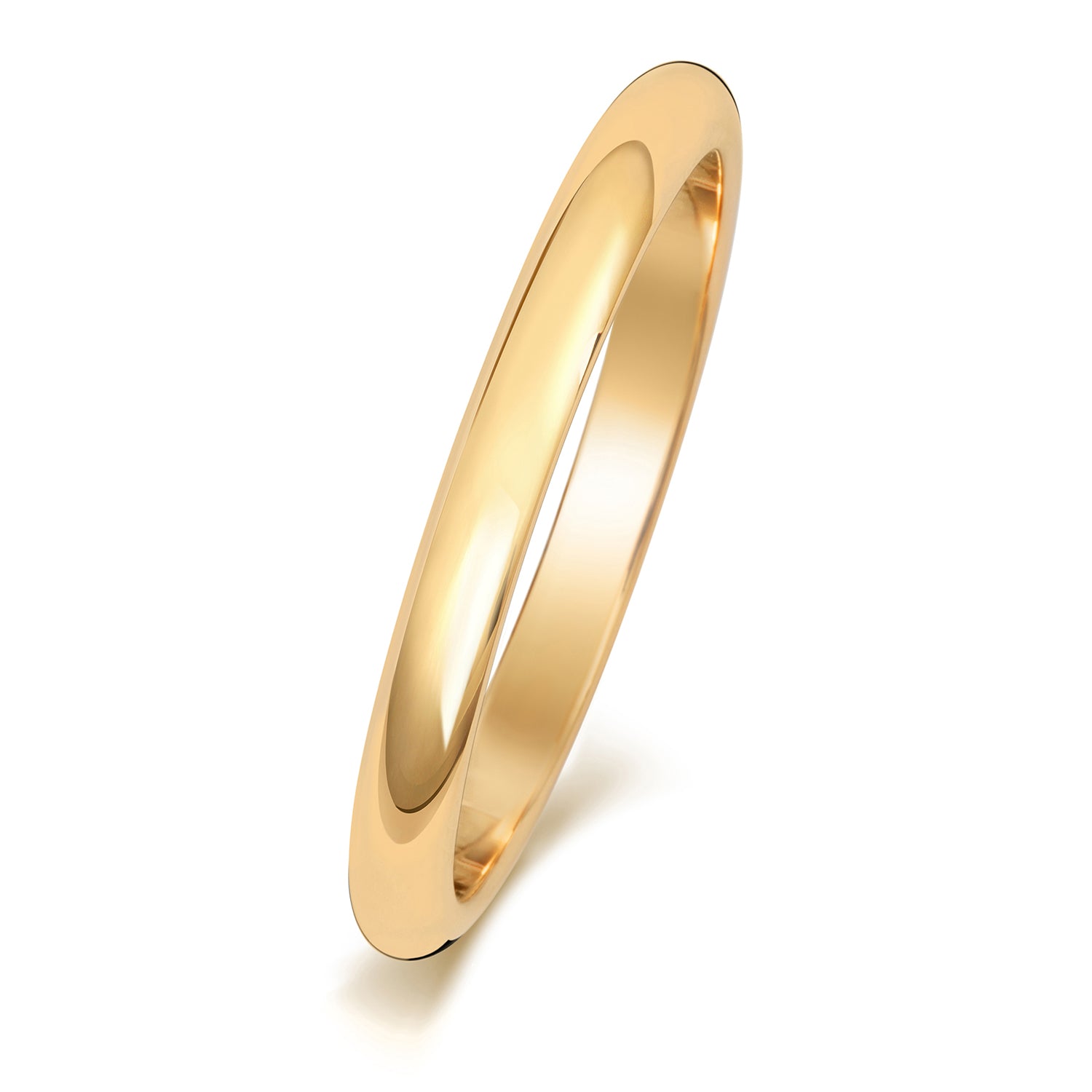 18CT GOLD 2MM D SHAPE LIGHT WEDDING RING