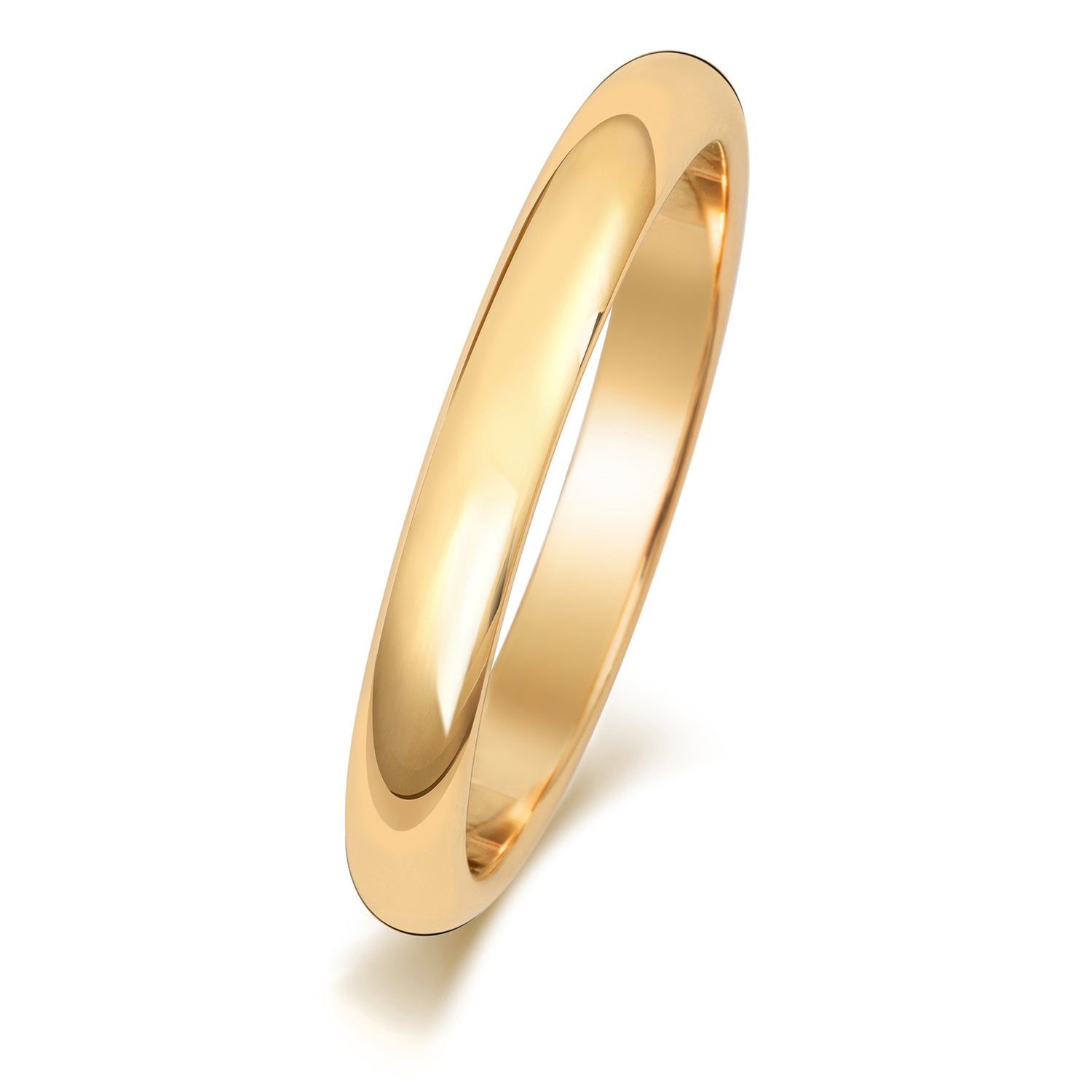 18CT GOLD 2.5MM D SHAPE HEAVY WEDDING RING