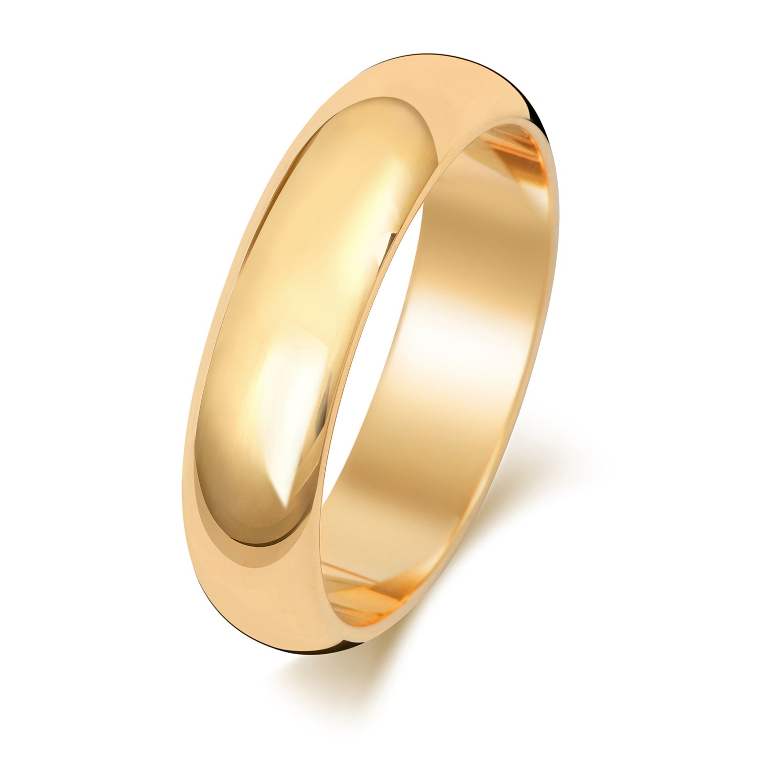 18CT GOLD 5MM D SHAPE ULTRA-LIGHT WEDDING RING