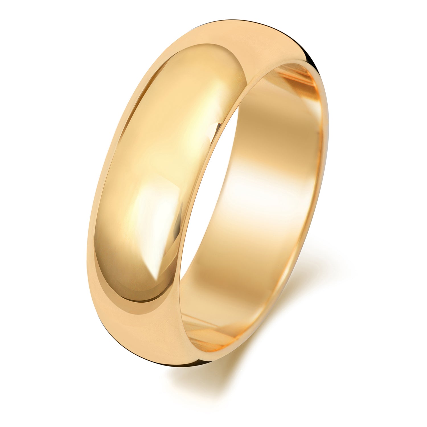 18CT GOLD 6MM D SHAPE HEAVY WEDDING RING