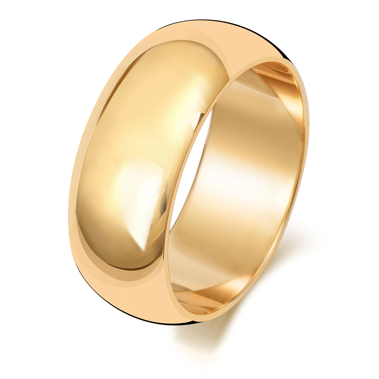 18CT GOLD 8MM D SHAPE HEAVY WEDDING RING