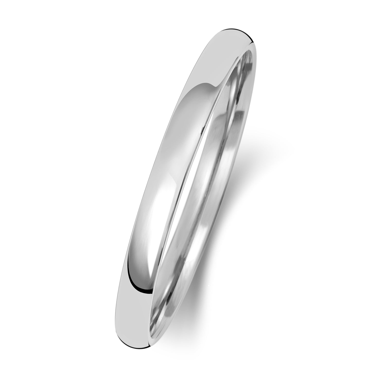 18CT WHITE GOLD 2MM SLIGHT COURT LIGHT WEDDING RING