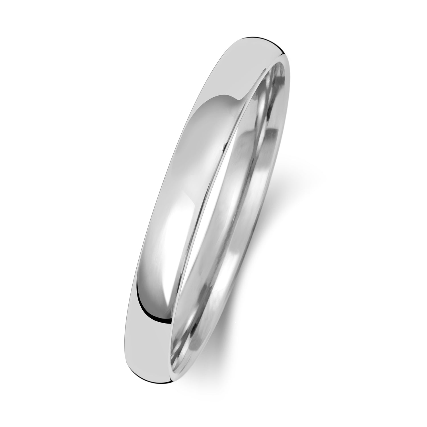 18CT WHITE GOLD 2.5MM SLIGHT COURT HEAVY WEDDING RING