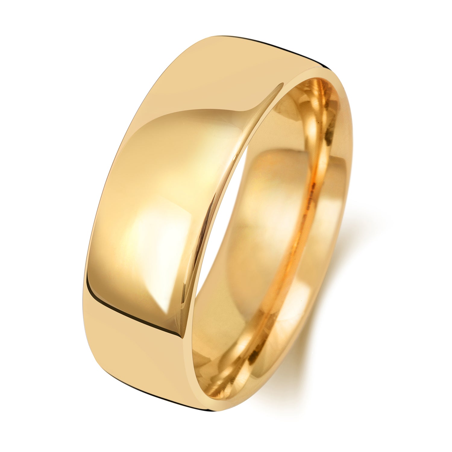 18CT GOLD 7MM SLIGHT COURT LIGHT WEDDING RING