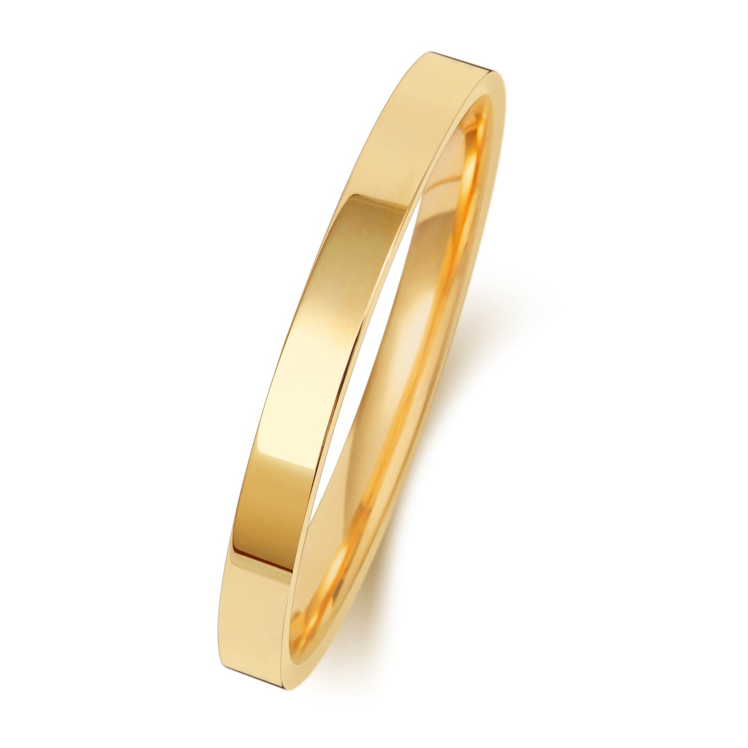18CT GOLD 2MM FLAT COURT LIGHT WEDDING RING